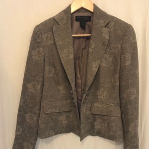 Stanley Blacker Olive Green & Floral Petite Blazer